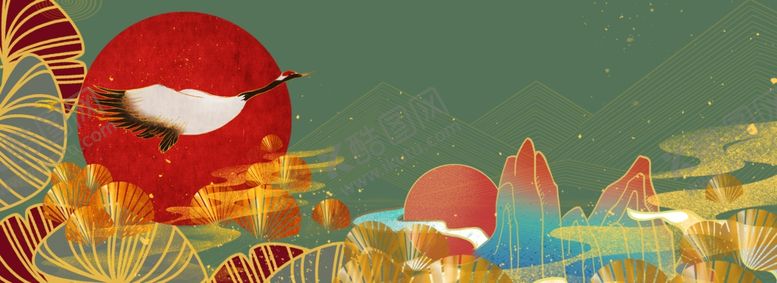 编号：38015809280229466928【酷图网】源文件下载-中国风国潮背景插画