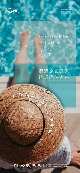 简约二十四传统节气夏至地产海报