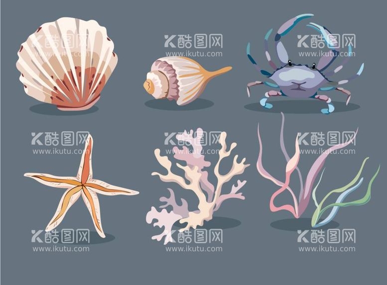 编号：68610011250159348313【酷图网】源文件下载-海洋生物元素