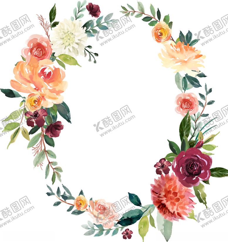 编号：51368710060042581053【酷图网】源文件下载-植物花环图案设计