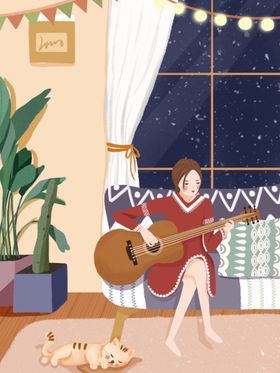 女孩和猫