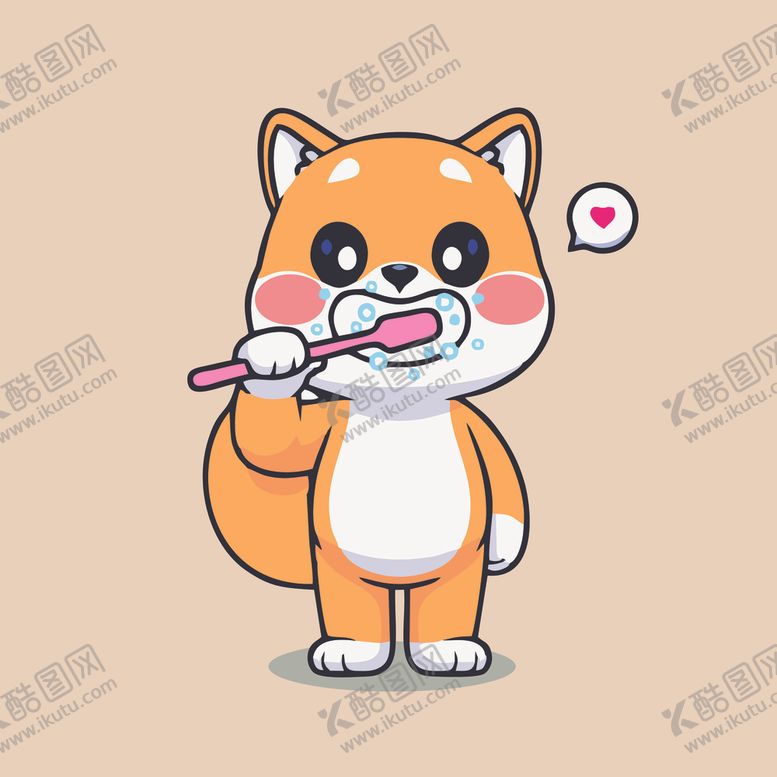 编号：77944801310657522237【酷图网】源文件下载-可爱秋田犬矢量卡通插画