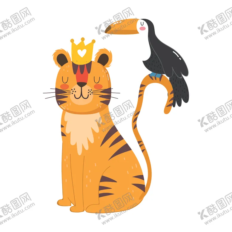 编号：55954804290543302719【酷图网】源文件下载-手绘淡彩动物