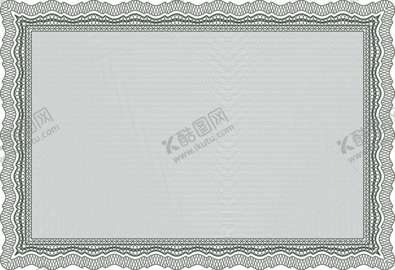 编号：97754510110321266438【酷图网】源文件下载-横版证书防伪花纹欧式边框奖状