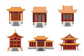 中国风建筑插画