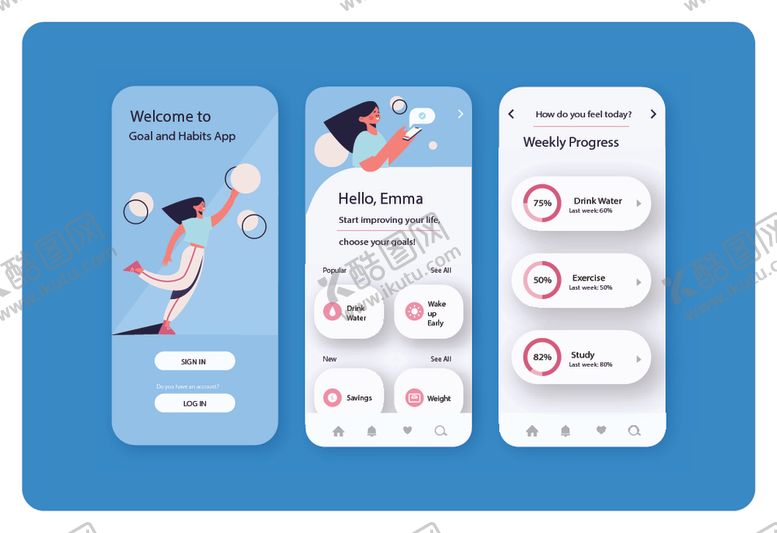 编号：47555710280050148812【酷图网】源文件下载-手机应用界面设计展示