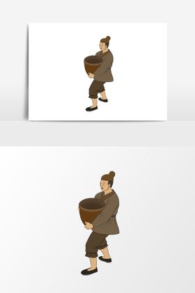 淡彩国画人物