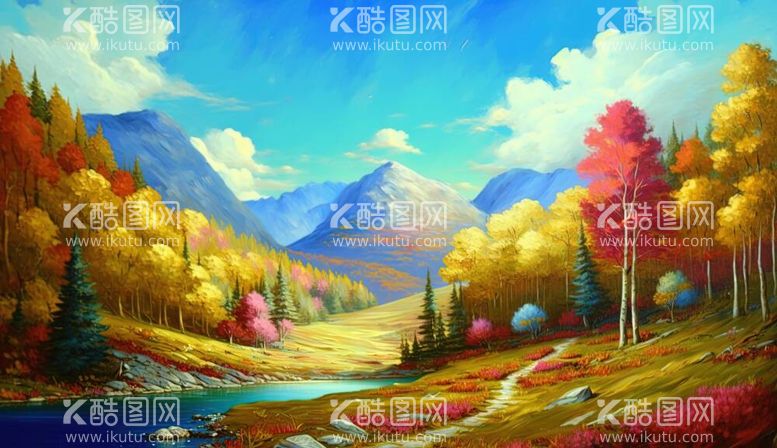 编号：33766112020651039504【酷图网】源文件下载-油画山林