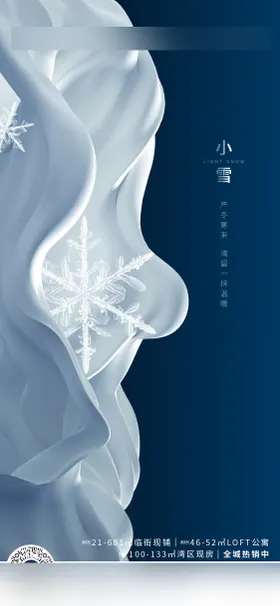 小雪节气海报二十四抽象地产