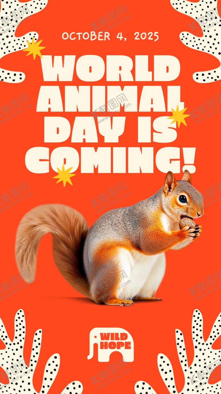 编号：61219911021106299985【酷图网】源文件下载-世界动物日松鼠宣传图