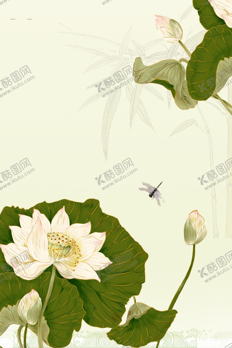 编号：27094509160001110783【酷图网】源文件下载-荷花插画莲蓬江南风景