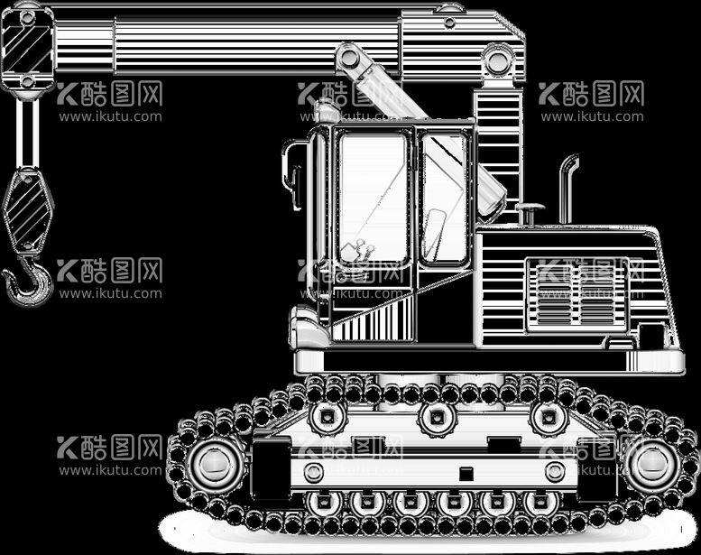 编号：78167210251704383320【酷图网】源文件下载-工程车 吊车 线稿