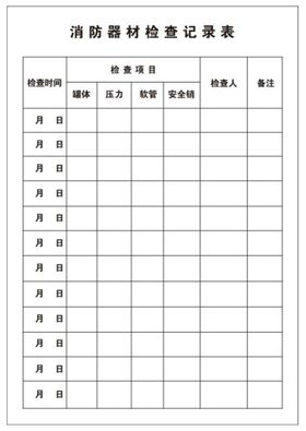 防火检查记录月检年检消防检查记