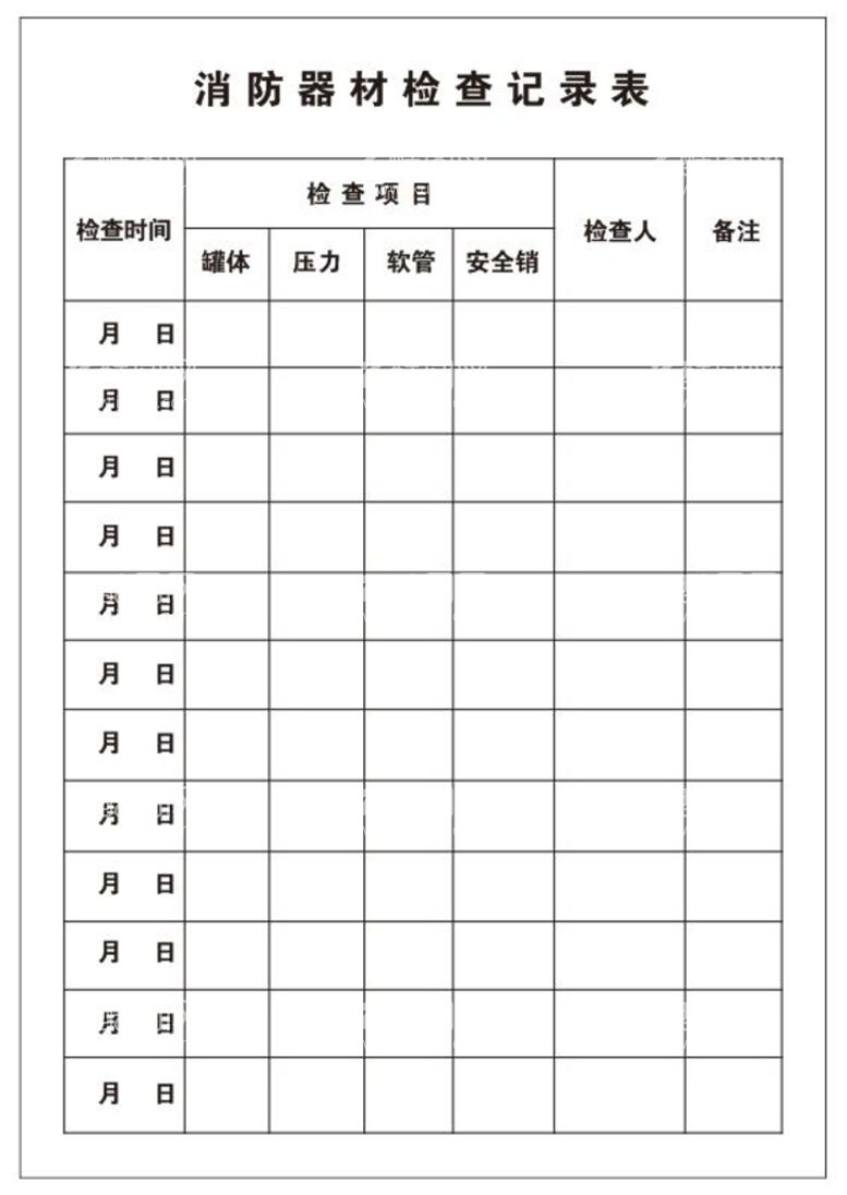 编号：61723612161531233263【酷图网】源文件下载-消防检查记录表