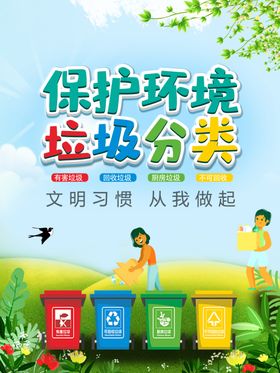 垃圾分类展板图片海报保护环境