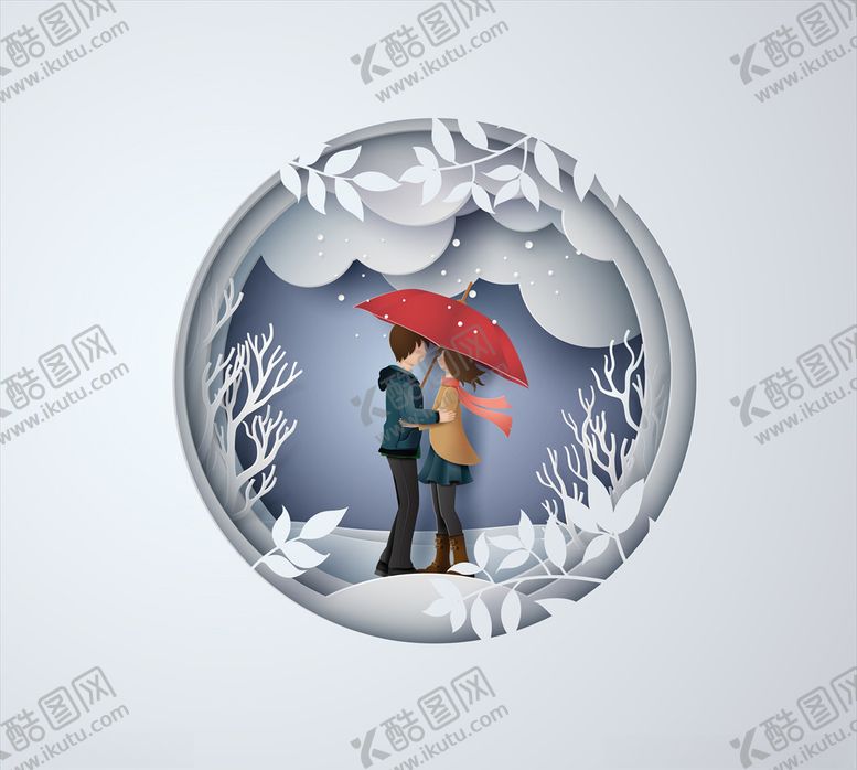 编号：27388510191135001037【酷图网】源文件下载-冬天约会插画