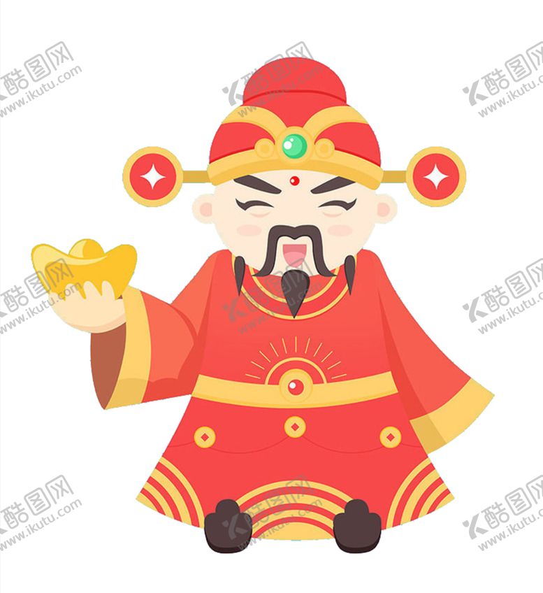 编号：33957405091817275815【酷图网】源文件下载-新年财神拜年PNG素材