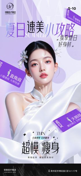 医美夏日速美瘦身项目早安推广图