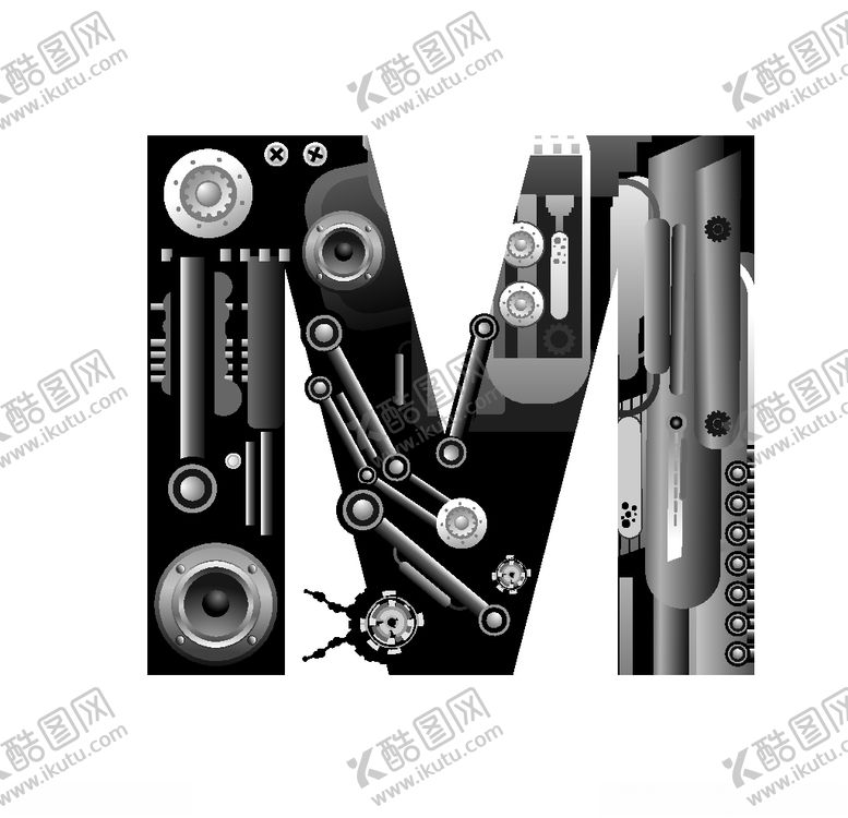 编号：41817609140125404627【酷图网】源文件下载-创意机械科技字母