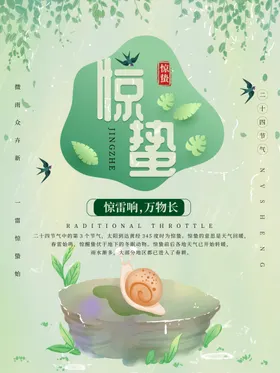 惊蛰海报地产闪屏现代微信单张