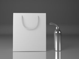 手提袋保温杯LOGO标志样机