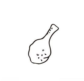 鸡腿简笔图矢量图食物标签矢量素材