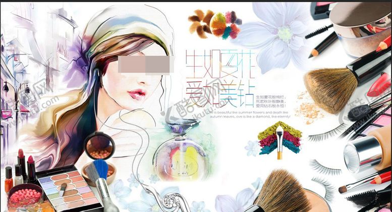 编号：54549309131715104430【酷图网】源文件下载-化妆品美容美甲彩妆店背景墙