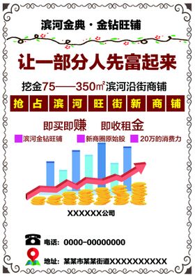 简约黄金旺铺招商海报