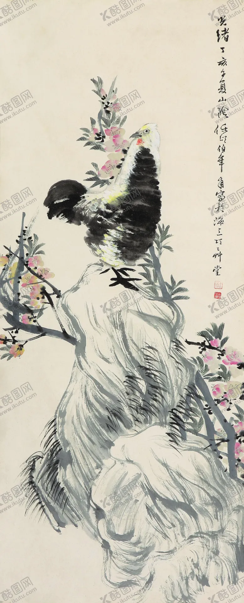 编号：19583206240858502333【酷图网】源文件下载-桃花大鸡图