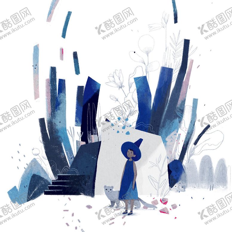 编号：64632010201957419900【酷图网】源文件下载-梦想的地方手绘小女孩