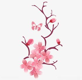 扁平化矢量桃花
