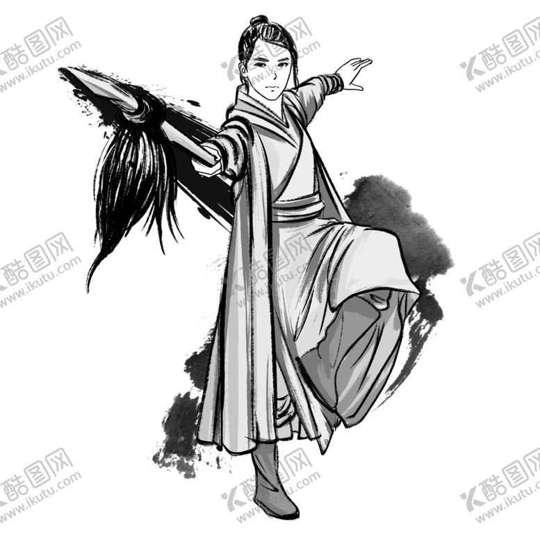 编号：86223709161000596460【酷图网】源文件下载-水墨武侠人物