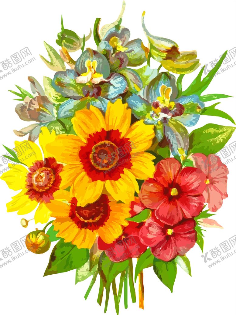 编号：12972609081431398506【酷图网】源文件下载-多彩鲜花花束