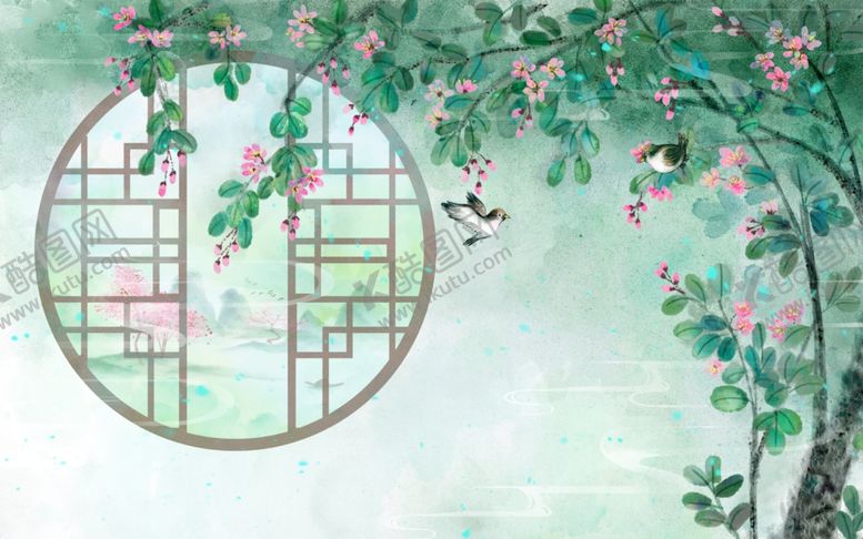 编号：13955102191045423484【酷图网】源文件下载-花鸟画插画素材