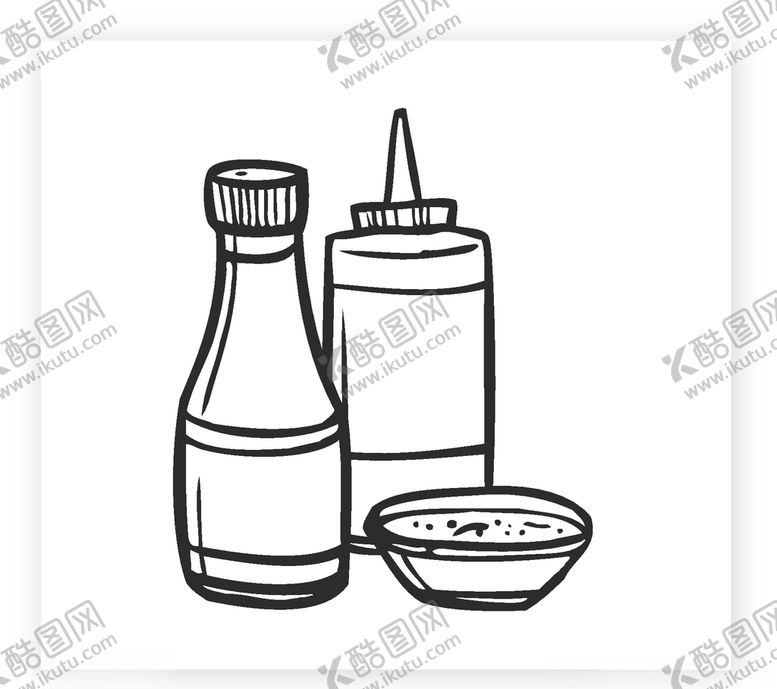 编号：19306710291006477885【酷图网】源文件下载-手绘餐具素材图片