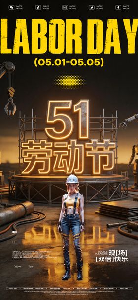 酒吧ktv五一劳动节海报