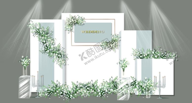 编号：91562106290834521577【酷图网】源文件下载-韩式简约风白绿系婚礼效果图