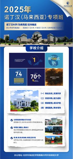  教育培训名校留学全球简洁宣传海报