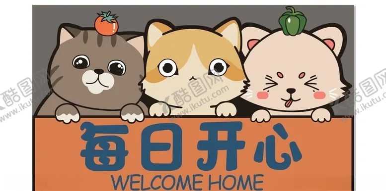 编号：59186306261615307861【酷图网】源文件下载-卡通猫咪猫示矢量图可爱猫咪