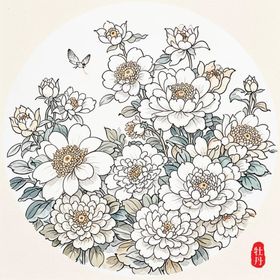 中国风中式插画图案手绘