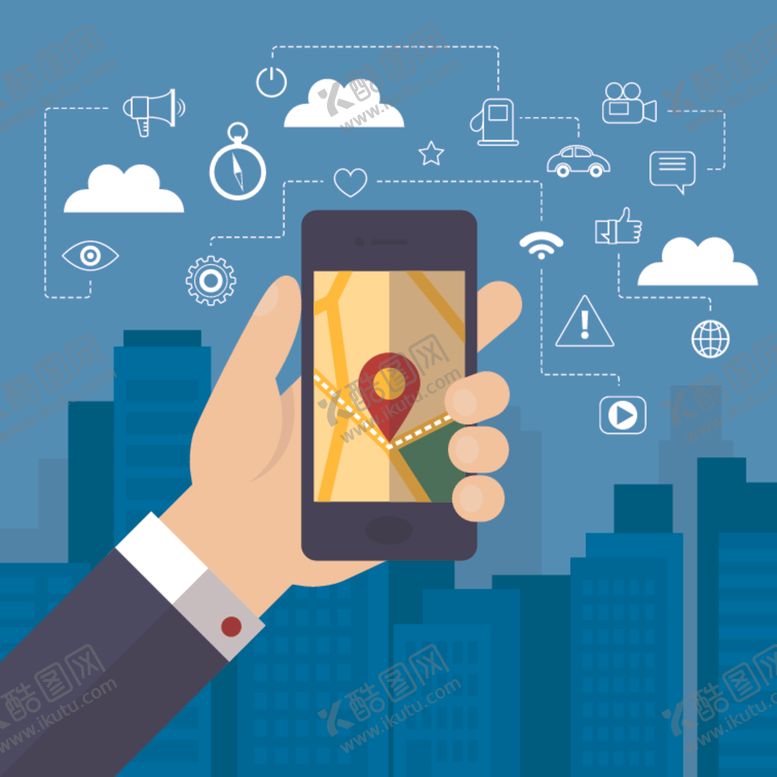 编号：26575010070227554418【酷图网】源文件下载-握手机插画