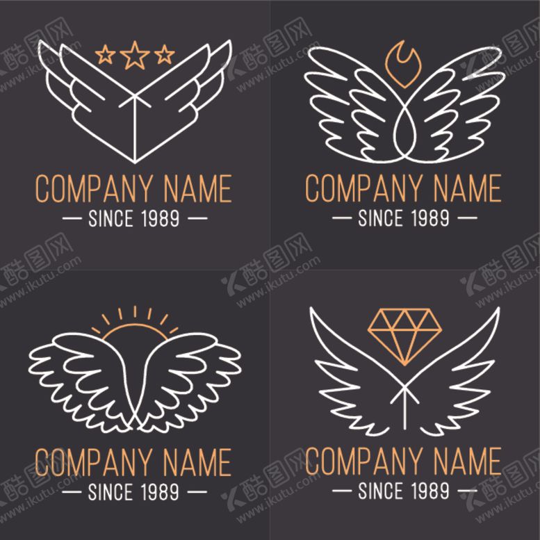 编号：73353610080622156067【酷图网】源文件下载-翅膀logo