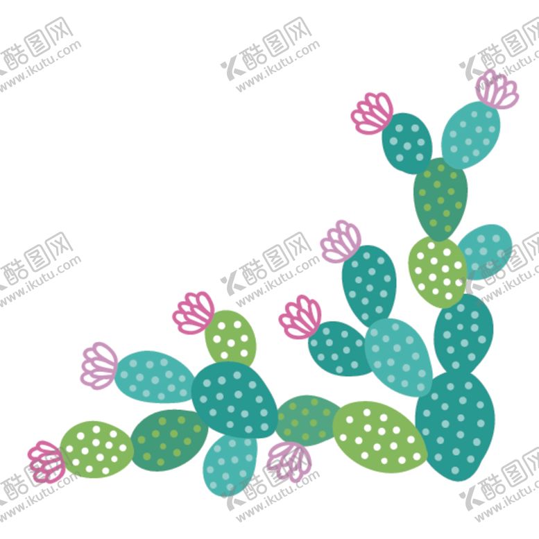 编号：47822710262323116444【酷图网】源文件下载-小清新仙人掌绘画图案