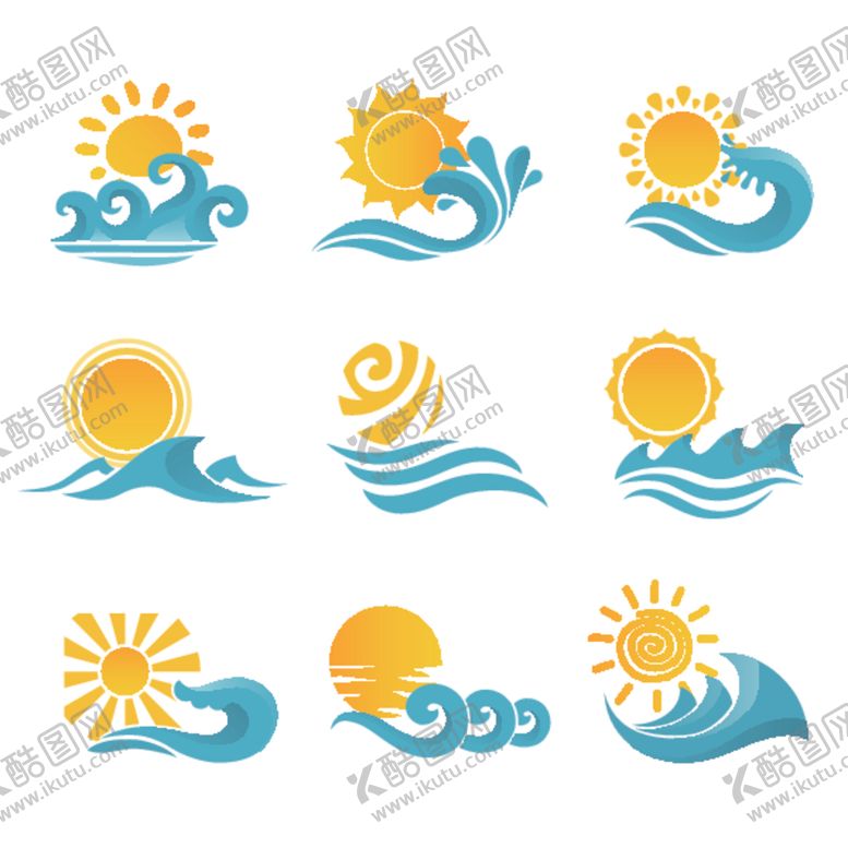 编号：37163707091007568720【酷图网】源文件下载-海浪太阳