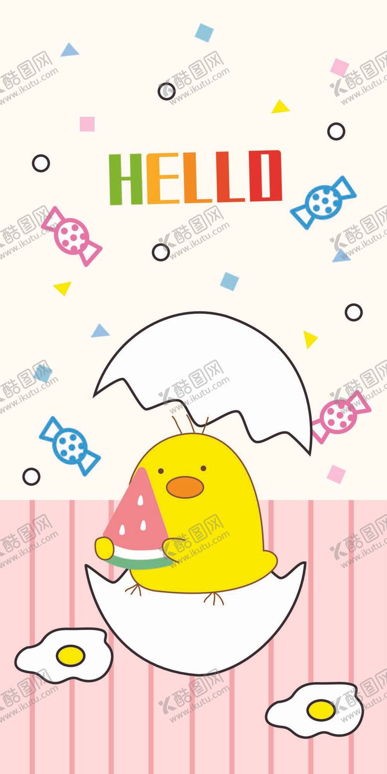 编号：92873409260126442714【酷图网】源文件下载-手绘卡通动物破壳派对装饰画挂画