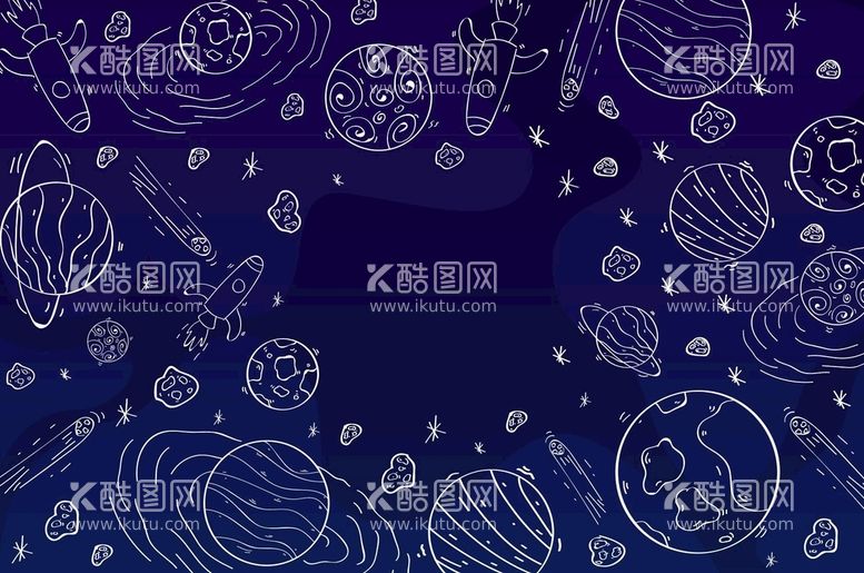 编号：30475909112246443048【酷图网】源文件下载-线条星球火箭背景