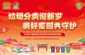 新年垃圾分类主题活动展板