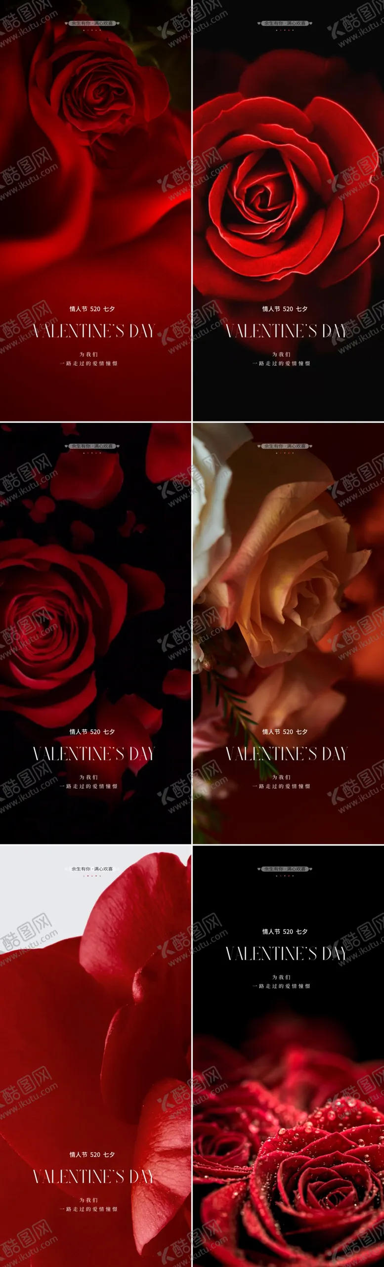 编号：76516603051156095984【酷图网】源文件下载-情人节玫瑰系列海报