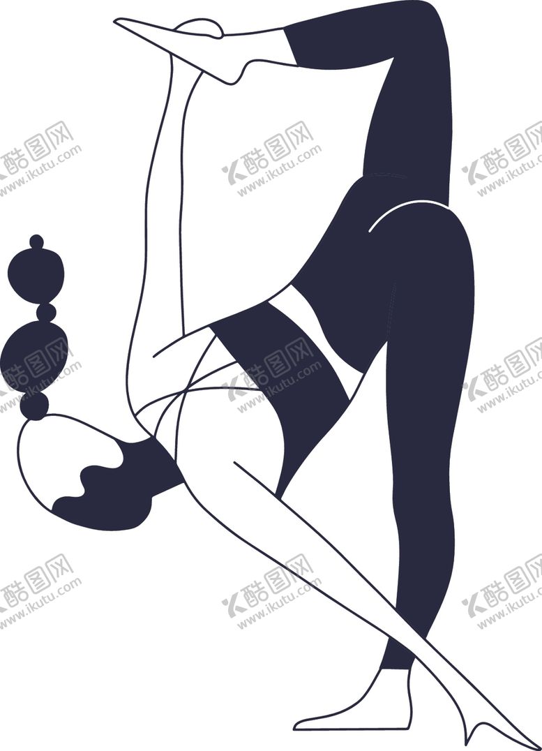 编号：78686907080345495005【酷图网】源文件下载-人物瑜伽简笔动作