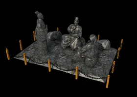 古代人物雕塑老人古装